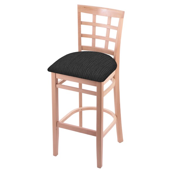 25" Counter Stool, Natural Finish, Graph Coal Seat